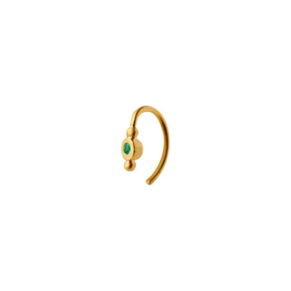 Outlet STINE A - Petit Bon-Bon Green Zircon Earring - Gold