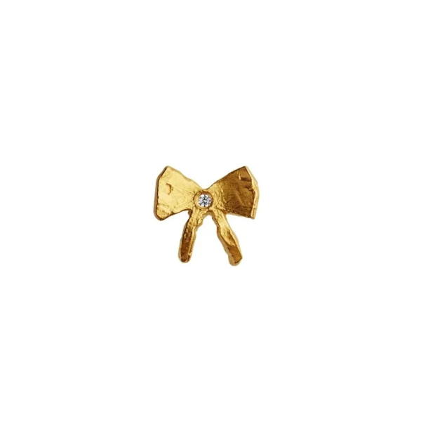 Sale STINE A - Petit Bow Earring WStone - Gold