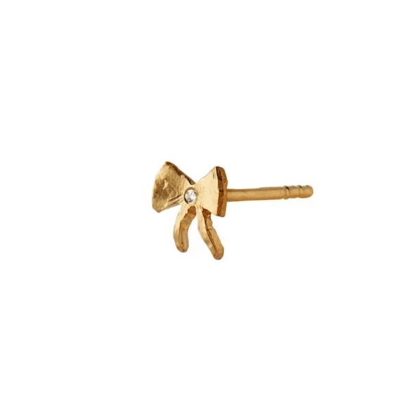 Sale STINE A - Petit Bow Earring WStone - Gold