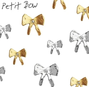 Sale STINE A - Petit Bow Earring WStone - Gold