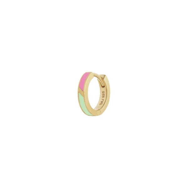 Online STINE A - Petit Circus Huggie Earring Fresh Pink & Mint Green - Gold