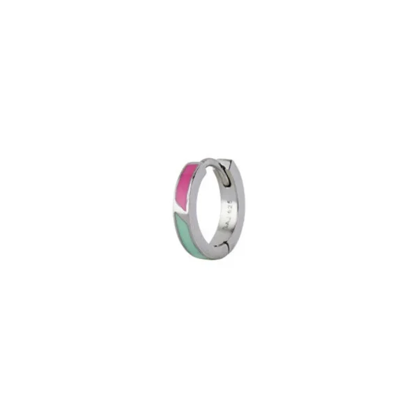 Discount STINE A - Petit Circus Huggie Earring - Fresh Pink & Mint Green Silver