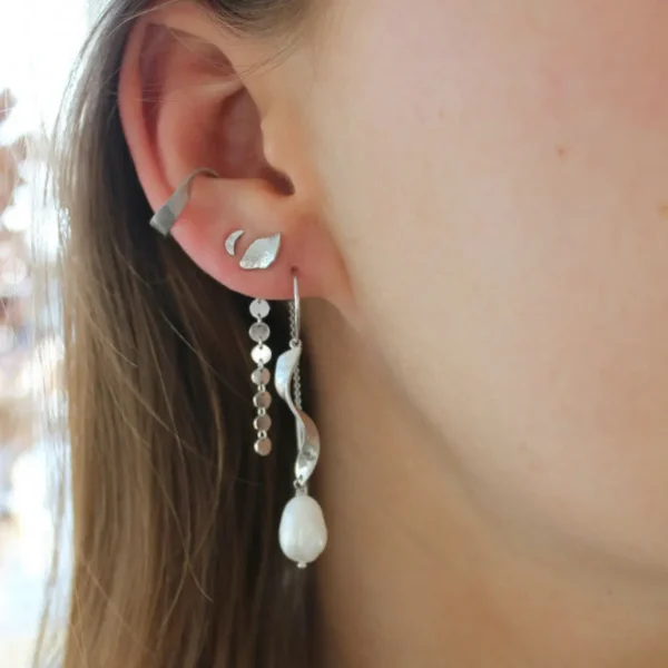 Outlet STINE A - Petit Coins Behind Ear Earring - Silver