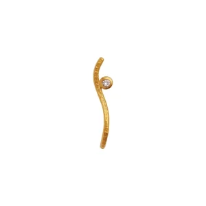 Clearance STINE A - Petit Dot Wave Earring - Champagne Stone