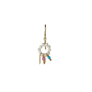 Best STINE A - Petit Heavenly Pearl Dream Earring - Turquoise & Pink Stone Chain