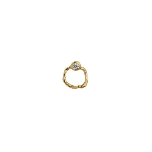 Online STINE A - Petit Wavy Circle Earring WStone Gold