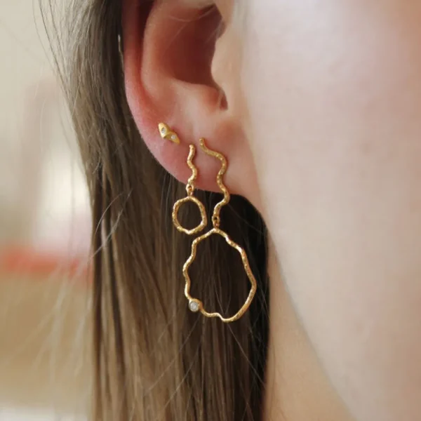 Discount STINE A - Petit Wavy Dangling Circle Earring - Gold