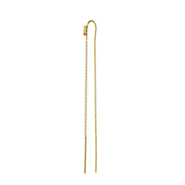 Flash Sale STINE A - Three Dots Double Chain Earring Gold - Candy Stones