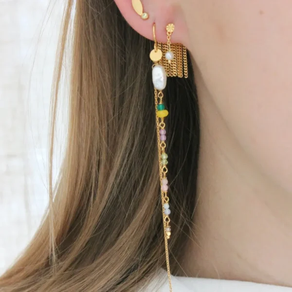 Outlet STINE A - Tres Petit Etoile Earring WPearl Gold