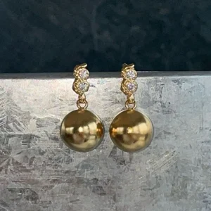 Online STINE A - Twin Flow & Disco Ball Earring - Gold