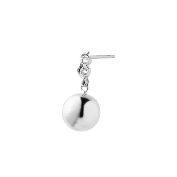 New STINE A - Twin Flow & Disco Ball Earring - Silver