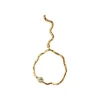 Best STINE A - Wavy Circle Earring WStone Right - Gold