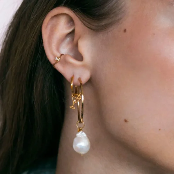 New STINE A - Wavy Ear Cuff Gold WStone