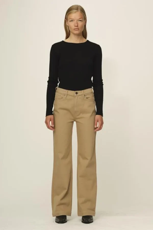 Outlet TOMORROW - Brown Straight Jeans - Khaki