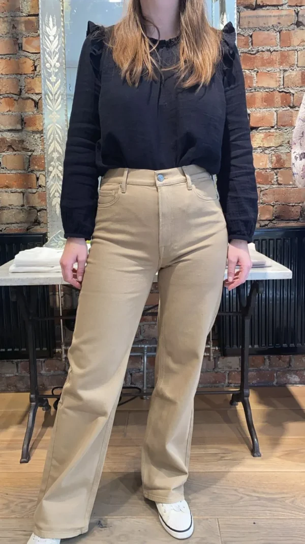 Outlet TOMORROW - Brown Straight Jeans - Khaki