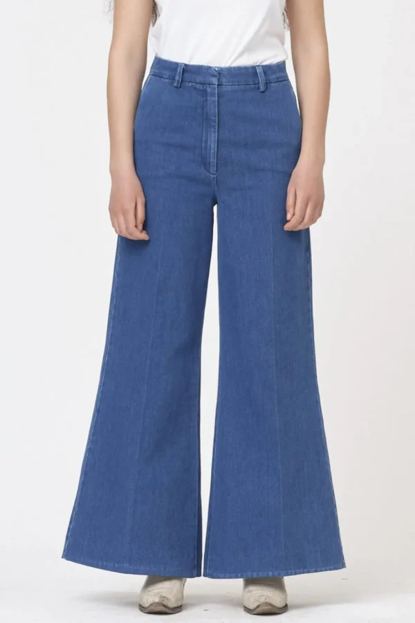 Best Sale TOMORROW - Ellen Wide Pant Wash Bilbao - Denim Blue