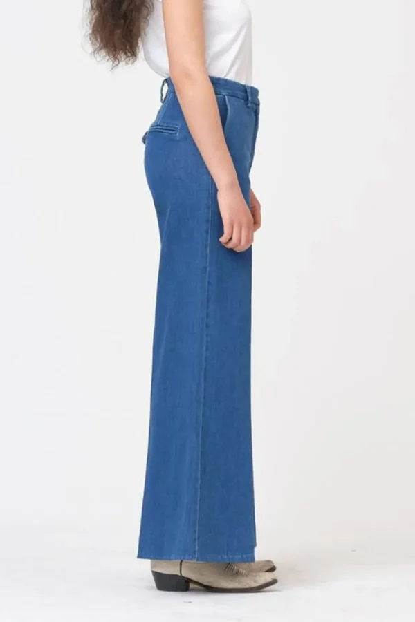 Best Sale TOMORROW - Ellen Wide Pant Wash Bilbao - Denim Blue