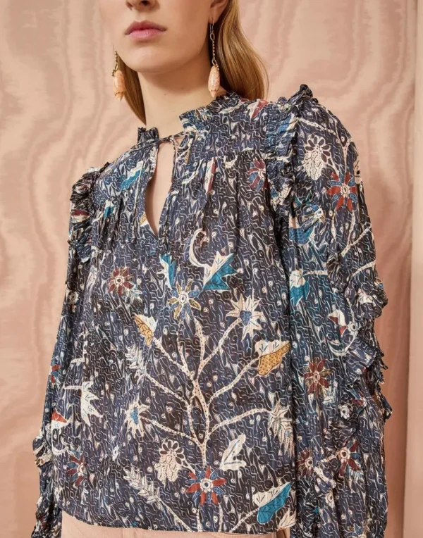 Online ULLA JOHNSON - Manet Blouse - Jet Jet