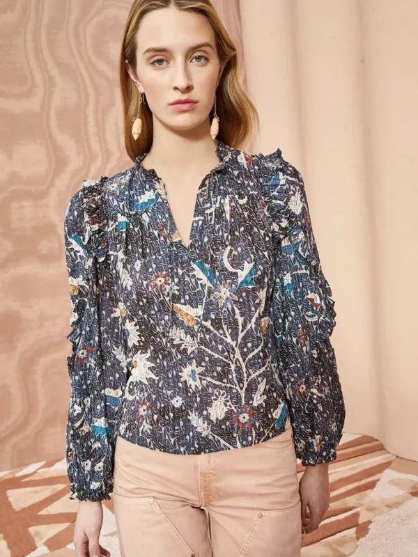 Online ULLA JOHNSON - Manet Blouse - Jet Jet