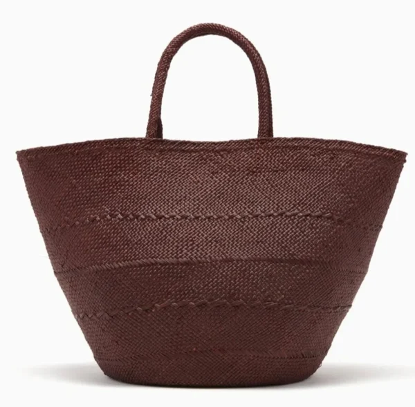 Shop ULLA JOHNSON - Marta Large Basket Tote - Chocolate