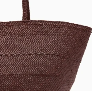 Shop ULLA JOHNSON - Marta Large Basket Tote - Chocolate