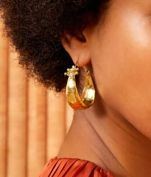 Hot ULLA JOHNSON JEWELLERY - Hammered Circle Hoop Earring - Brass