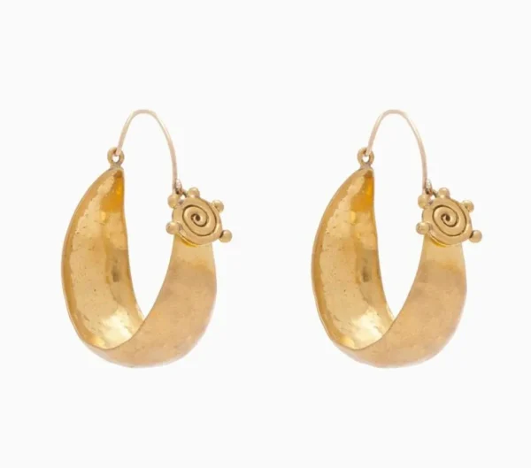 Clearance ULLA JOHNSON JEWELLERY - Hammered Circle Hoop Earring - Brass