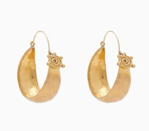 Hot ULLA JOHNSON JEWELLERY - Hammered Circle Hoop Earring - Brass