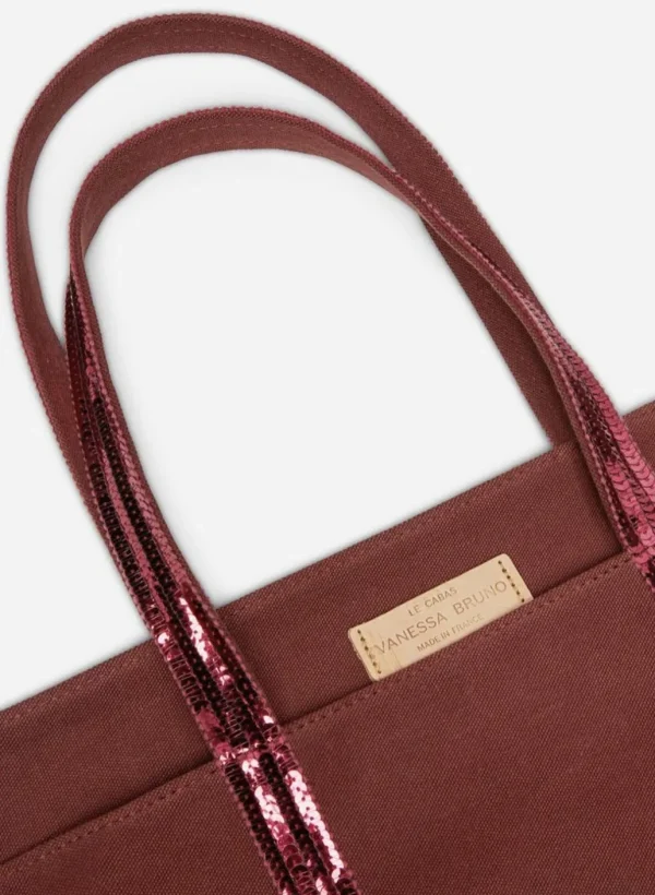 Shop VANESSA BRUNO - Linen Cabas Tote L - Armagnac