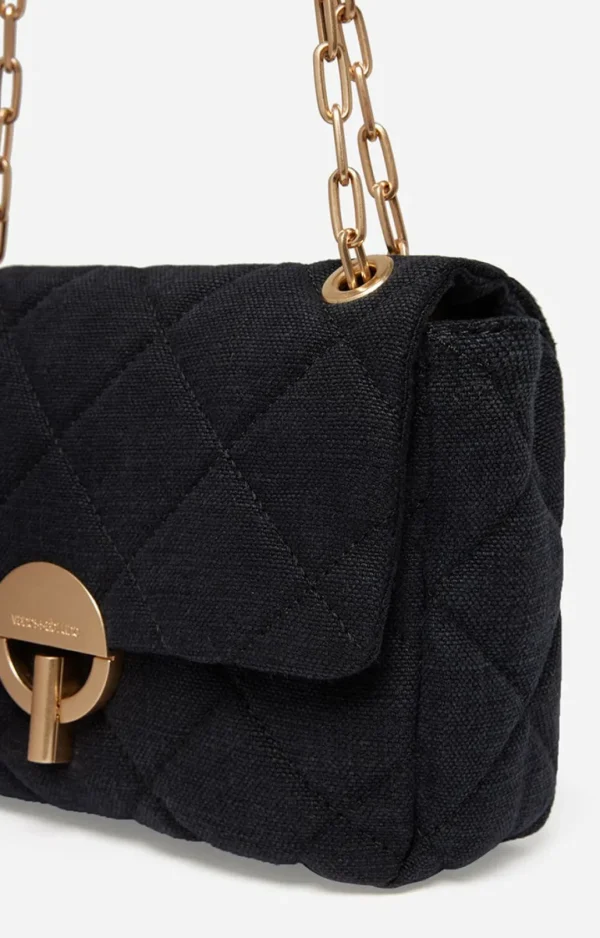 Cheap VANESSA BRUNO - Moon Bag Linen - Noir