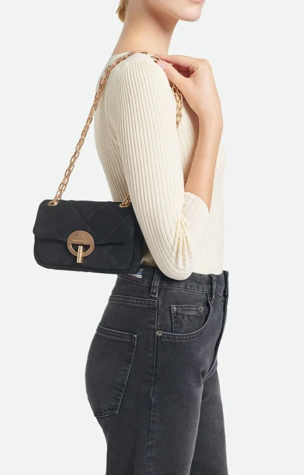 Fashion VANESSA BRUNO - Nano Moon Bag Suede - Noir