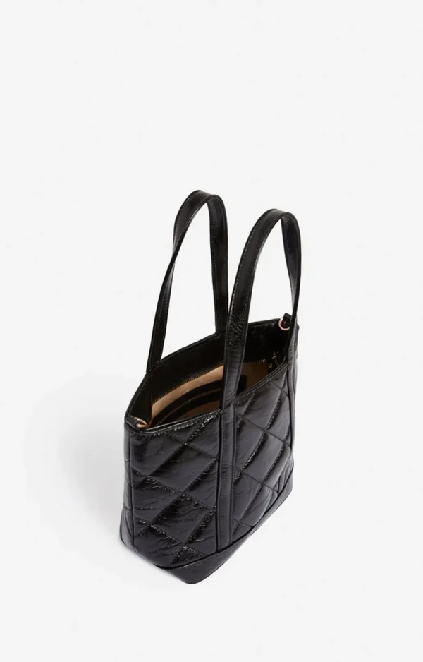 Shop VANESSA BRUNO - Quilted Leather Cabas Tote S - Noir