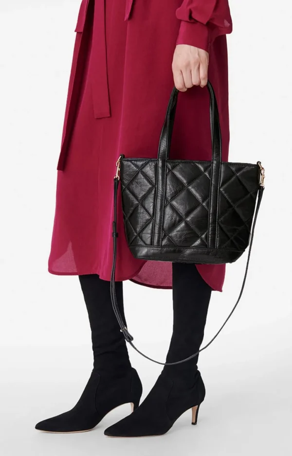 Shop VANESSA BRUNO - Quilted Leather Cabas Tote S - Noir