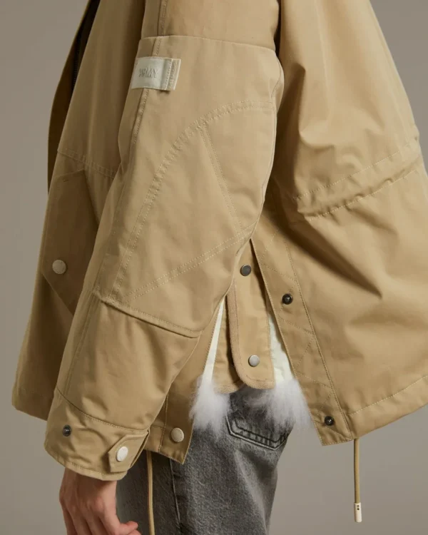 Store YVES SALOMON - Reversible Parka Lambswool - Sable