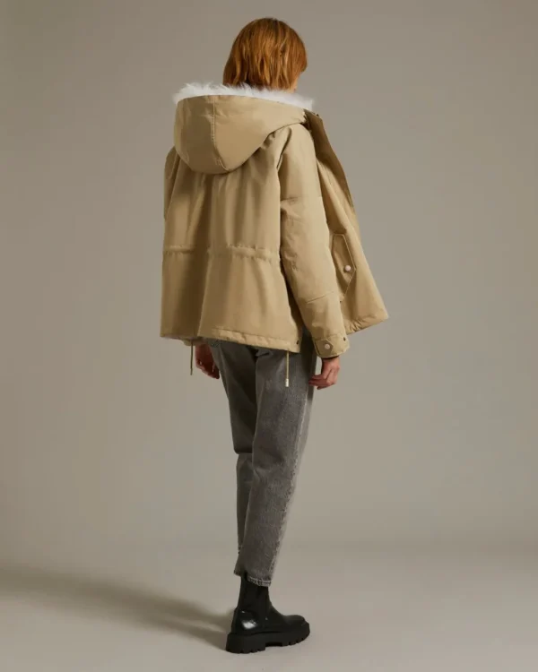 Store YVES SALOMON - Reversible Parka Lambswool - Sable